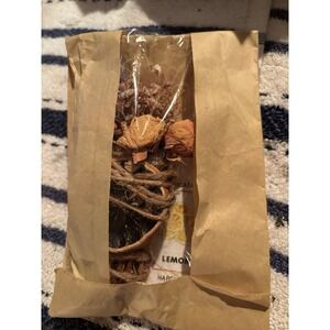 Handmade Lemon and Herb Smudge Stick Bundle with Dried Roses Purification